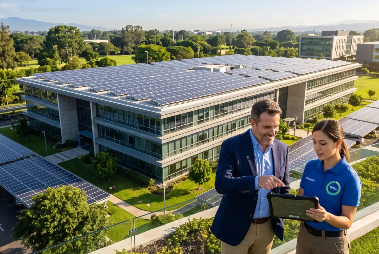 Componentes de sistema de energía solar para plantas de producción