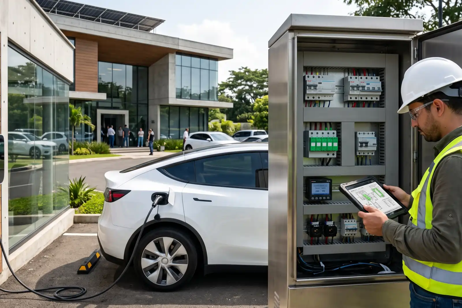 Sistema de protección eléctrica para cargadores de vehículos eléctricos